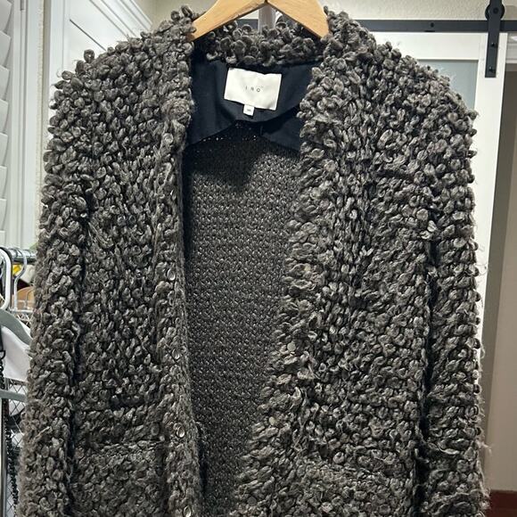IRO boucle grey andrew jacket womens size 36 - Picture 2 of 8